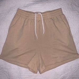 Cream Sweatpants Shorts